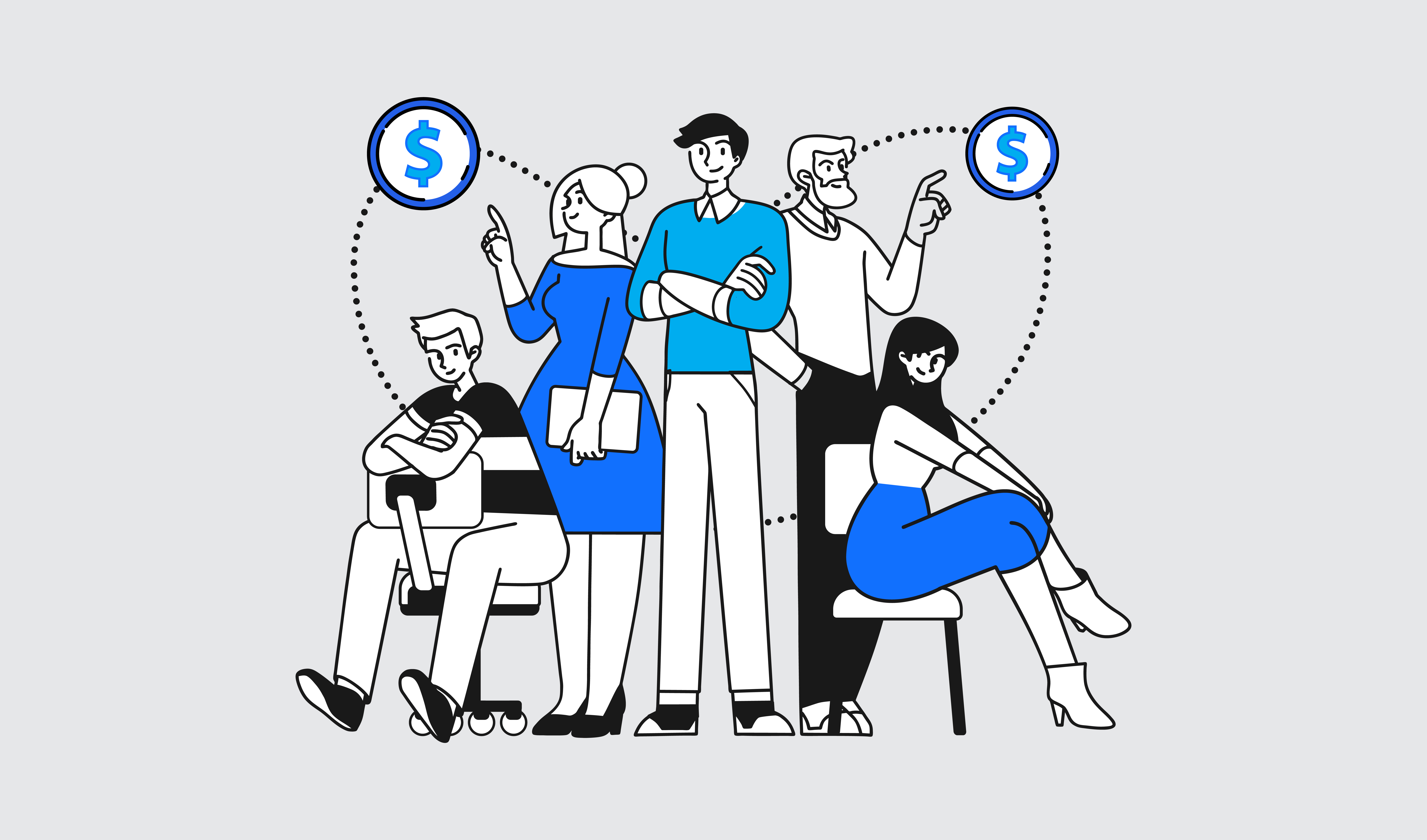 Illustration of a business team